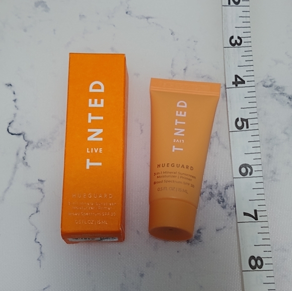 LIVE TINTED HUEGUARD 3-IN-1 MOISTURIZER PRIMER SUNSCREEN SPF 30 .5 fl oz Travel - Picture 7 of 7